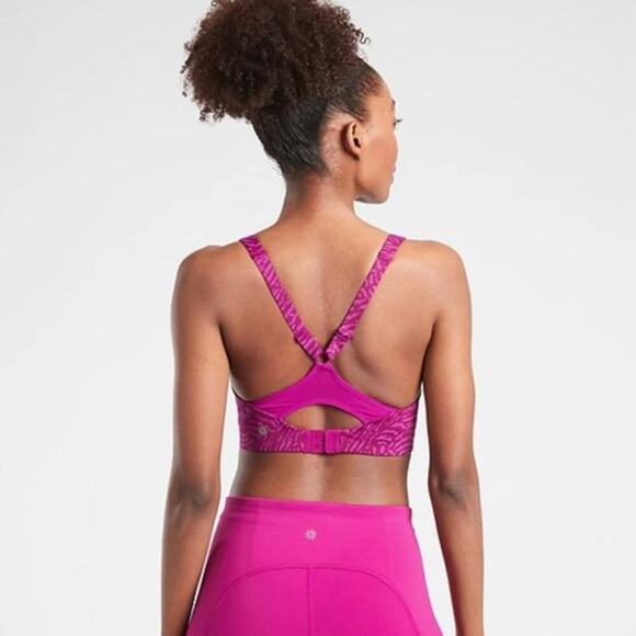 Athleta Advance Printed Bra Fiji Magnolia Purple Size 32DD - Picture 2 of 7